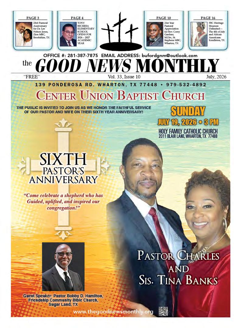 Cover Page of July 2026 Issue of The Good News Monthly