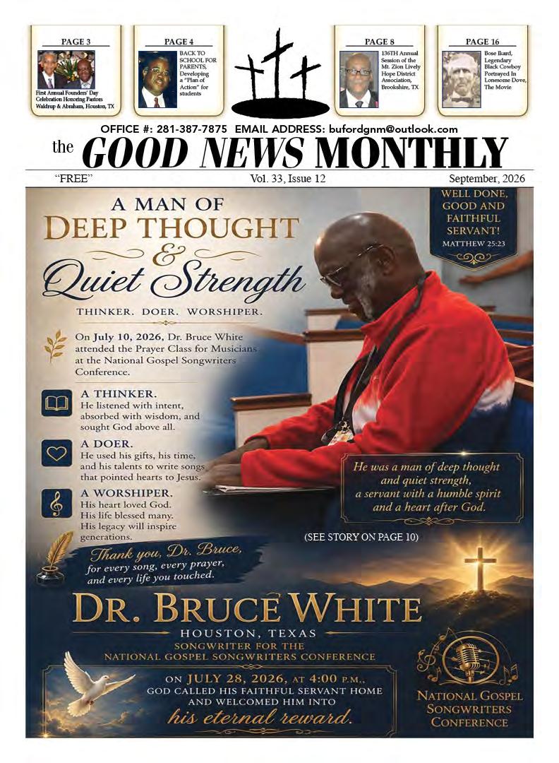 Cover Page of August 2026 Issue of The Good News Monthly